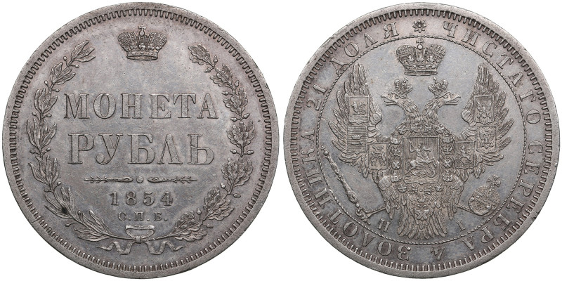 Russia Rouble 1854 СПБ-HI - Nicholas I (1825-1855)
20.70g. AU/XF+. Beautiful spe...