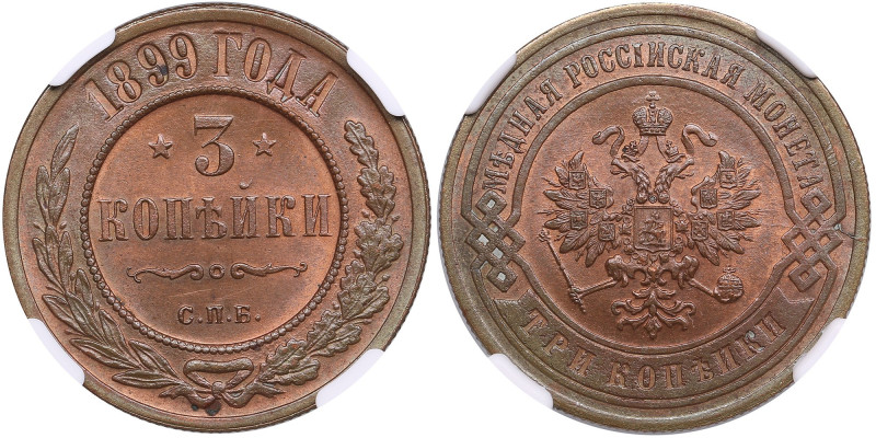 Russia (Rosenkrantz factory) 3 Kopecks 1899 СПБ - Nicholas II (1894-1917) - NGC ...