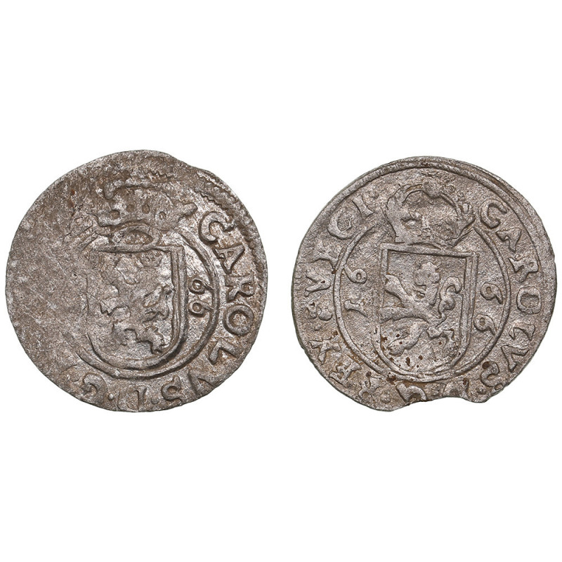 Reval (Sweden) 1 Öre 1666 - Karl XI (1660-1697) (2)
Various condition. Sold as s...