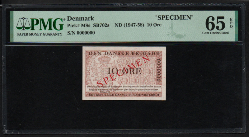 Denmark 10 Ore 1947-58 - PMG 65 EPQ Gem Uncirculated
Denmark ''SPECIMEN'', Pick:...