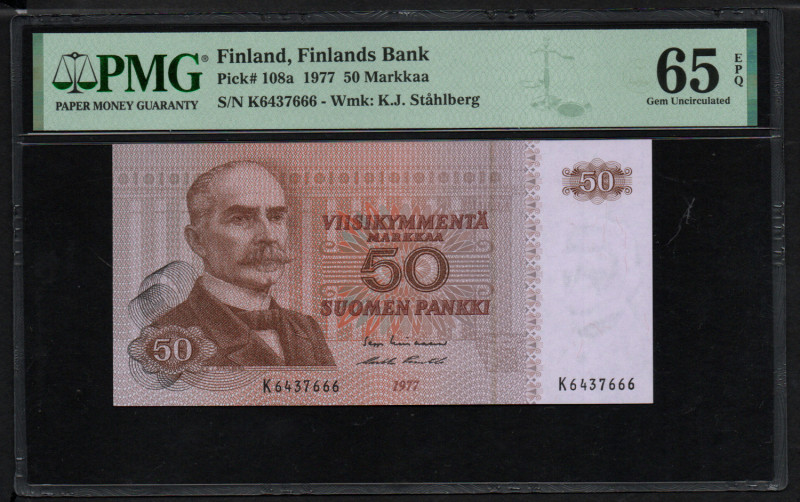 Finland 50 Markkaa 1977 - PMG 65 EPQ Gem Uncirculated
Finland, Finlands Bank, Pi...