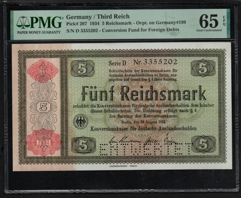 Germany 5 Reichsmark 1934 - PMG 65 EPQ Gem Uncirculated
Germany/ Third Reich, Pi...