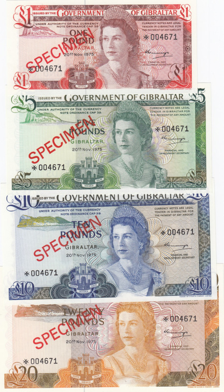 Gibraltar 1-20 Pounds 1975 - Specimens (4)
UNC. Pick CS1.