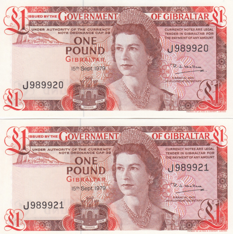 Gibraltar 1 Pound 1979 Sequential # (2)
UNC. Pick 20b.