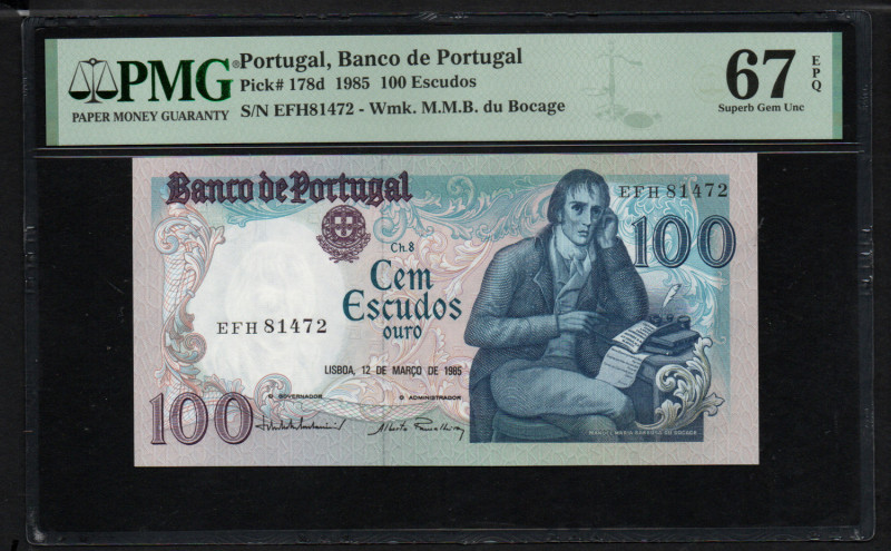 Portugal 100 Escudos 1985 - PMG 67 EPQ Superb Gem Unc
Portugal, Banco de Portuga...