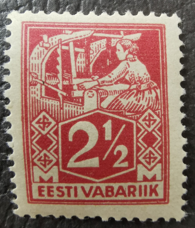 Estonia stamp 2, 5 M. 1922 - Kangur - Horizontal ribbed paper
MNH. Sold as seen,...