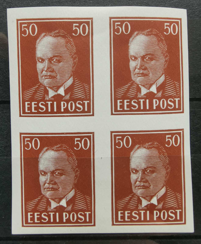 Estonia proof stamps 50 senti K.Päts.
Estonia proof stamps 50 senti K.Päts
MH.
S...