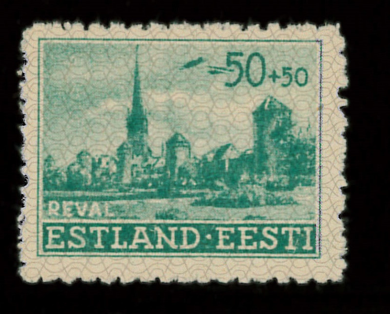 Estonia occupation stamp 50+50. Variety
Variety " Planes"
Sign. Eichenthal