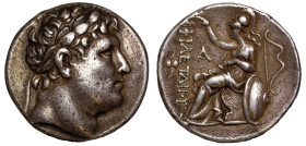 Kings of Pergamum, Attalos I (241–197 BC), silver Tetradrachm, laureate head of Philetarus right, rev. ΦΙΛΕΤΑIΡΟΥ, helmeted Athena seated left, holdin...