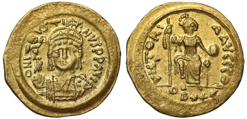 Justin II (565 –578), gold Lightweight Solidus of 22 Siliquae, Theoupolis (Antio...