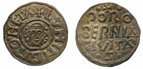 Wulfred (805-832), Archbishop of Canterbury, silver Penny, type IV anonymous issue (822-823), moneyer Luning, facing tonsured bust of Archbishop with ...