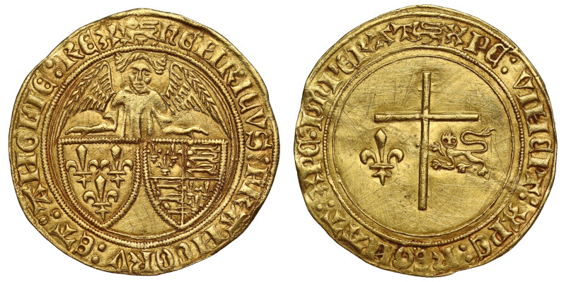 Henry VI, King of England and France (1422-53), gold Angelot D'Or, Rouen Mint, i...