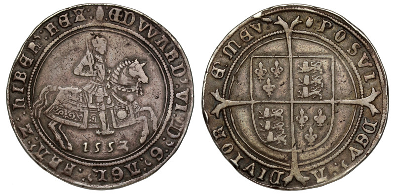 Edward VI (1547-53), fine silver Crown, 1553, the 3 in date struck over 2, armou...