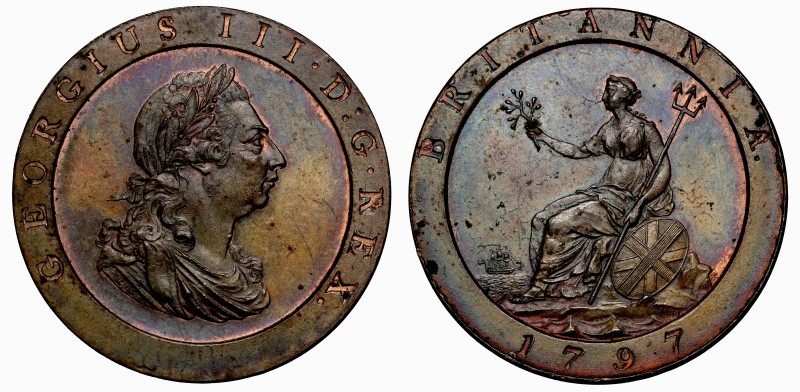 George III (1760-1820), copper Penny, 1797, Soho mint, second issue, laureate an...