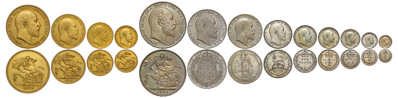 g Edward VII (1901-10), 13 coin matt proof long Set, 1902, Coronation issue, obv...