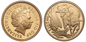 Elizabeth II (1952-2022), gold proof Sovereign, 2012, crowned head right, IRB below, ELIZABETH. II. DEI. GRA REGINA. FID. DEF, rev. one off year desig...