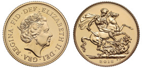 g Elizabeth II (1952-2022), Sovereign, 2015, Struck on the Day, Second Birthday of Prince George, crowned head right JC below truncation, ELIZABETH.II...