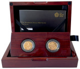 g Elizabeth II (1952-2022), gold Two coin Sovereign Set, George V (1910-1936), Sovereign, 1918-I, Bombay mint, bare head right, BM below truncation, G...