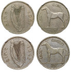 Ireland, Republic, Mule Halfcrown, 1961, with the obverse of 1961 and the reverse of 1928-37, Irish Harp, ÉIRE 1961 around, rev. Horse, value in exerg...