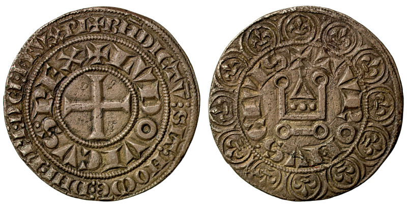 France, Louis IX (1226-70), silver Gros Tournois, struck circa 1266-1270, cross ...