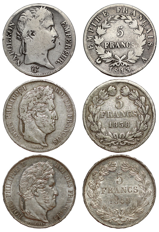 France, Napoleon I, first reign (1804-1814), Silver Five francs, 1813, Paris min...