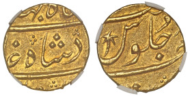 Shah Jahan II (AH 1131 / 1719 AD), gold Mohur, mint off flan [Surat], date off flan, regnal year one [ahd] almost off flan, field symbol palm, 12h (cf...