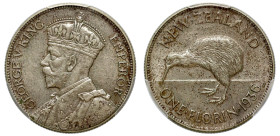 New Zealand, George V (1910-36), silver Florin, 1936, crowned bust of George V left, legend surrounding both sides, GEORGE V KING EMPEROR, rev. kiwi b...