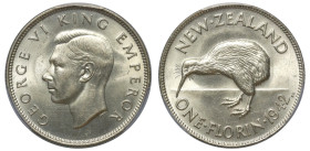 New Zealand, George VI (1936-52), silver Florin, 1942, crowned bust of George VI left, initials HP below truncation for engraver Thomas Humphrey Paget...