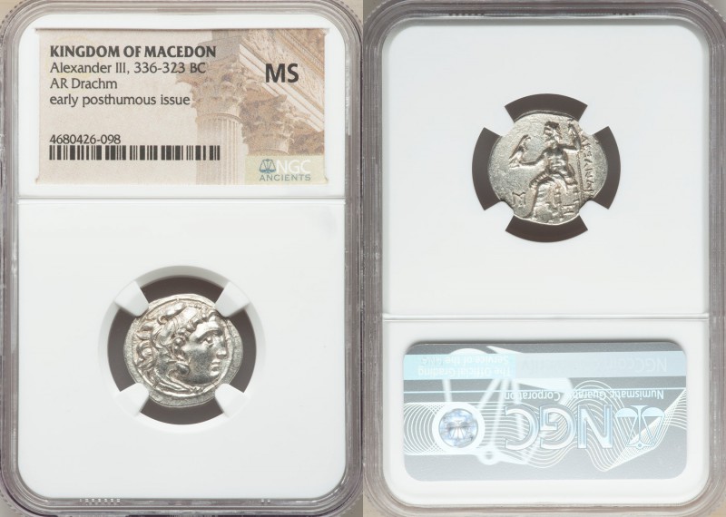MACEDONIAN KINGDOM. Alexander III the Great (336-323 BC). AR drachm (19mm, 6h). ...