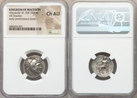 MACEDONIAN KINGDOM. Alexander III the Great (336-323 BC). AR drachm (19mm, 12h). NGC Choice AU. Posthumous issue of uncertain mint in Greece or Macedo...