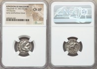 MACEDONIAN KINGDOM. Alexander III the Great (336-323 BC). AR drachm (18mm, 1h). NGC Choice XF. Early posthumous issue of Colophon, 310-301 BC. Head of...