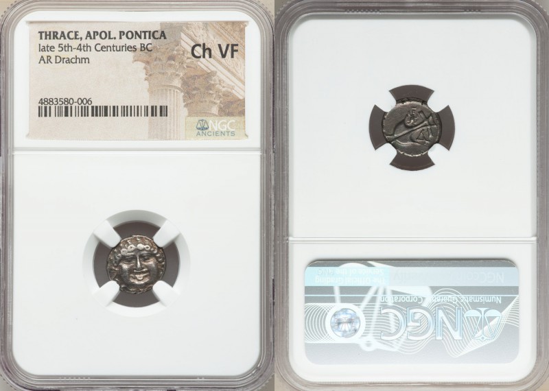 THRACE. Apollonia Pontica. Ca. late 5th-4th centuries BC. AR drachm (12mm, 2h). ...