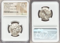 ATTICA. Athens. Ca. 440-404 BC. AR tetradrachm (25mm, 17.18 gm, 4h). NGC Choice AU 5/5 - 4/5. Mid-mass coinage issue. Head of Athena right, wearing cr...