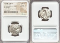 ATTICA. Athens. Ca. 440-404 BC. AR tetradrachm (23mm, 17.20 gm, 5h). NGC Choice AU 4/5 - 4/5. Mid-mass coinage issue. Head of Athena right, wearing cr...