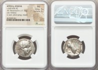 ATTICA. Athens. Ca. 440-404 BC. AR tetradrachm (24mm, 17.16 gm, 9h). NGC AU 5/5 - 5/5. Mid-mass coinage issue. Head of Athena right, wearing crested A...