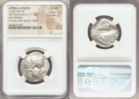 ATTICA. Athens. Ca. 440-404 BC. AR tetradrachm (24mm, 17.18 gm, 8h). NGC Choice VF 5/5 - 3/5. Mid-mass coinage issue. Head of Athena right, wearing cr...