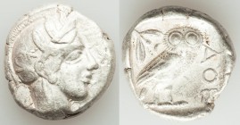ATTICA. Athens. Ca. 440-404 BC. AR tetradrachm (23mm, 16.87 gm, 6h). VF, graffito, scuff, likely crystalized. Mid-mass coinage issue. Head of Athena r...