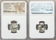 CORINTHIA. Corinth. Ca. 375-300 BC. AR stater (20mm, 8.50 gm, 12h). NGC AU 5/5 - 3/5. Pegasus flying left, ϙ below / Helmeted head of Athena right; A ...