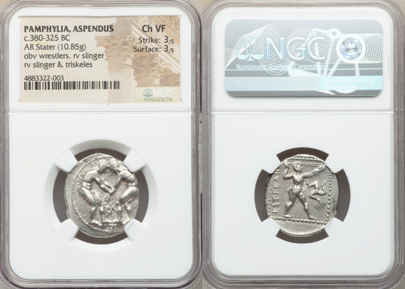 PAMPHYLIA. Aspendus. Ca. 380-325 BC. AR stater (22mm, 10.85 gm, 12h). NGC Choice...