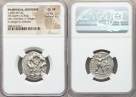 PAMPHYLIA. Aspendus. Ca. 380-325 BC. AR stater (22mm, 10.85 gm, 12h). NGC Choice VF 3/5 - 3/5. Two wrestlers grappling, BΛ between, all in dotted circ...
