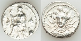 CILICIA. Tarsus. Balacros, as Satrap (333-323 BC). AR stater (23mm, 11.05 gm, 6h). XF. Baaltars seated left, holding lotus-tipped scepter, grain ear a...