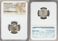 Severus Alexander (AD 222-235). AR denarius (19mm, 3.03 gm, 6h). NGC MS 5/5 - 4/5. Rome. IMP SEV ALE-XAND AVG, laureate bust right, far shoulder drape...