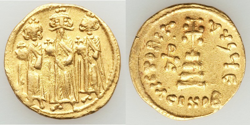 Heraclius (AD 610-641), with Heraclius Constantine and Heraclonas. AV solidus (1...
