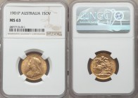 Victoria gold Sovereign 1901-P MS63 NGC, Perth mint, KM13. 

HID09801242017