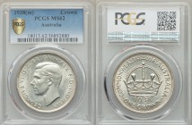 George VI Crown 1938-(m) MS62 PCGS, Melbourne mint, KM34. The rarest date of this two-year type.

HID09801242017