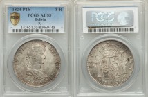 Ferdinand VII 8 Reales 1824 PTS-PJ AU55 PCGS, Potosi mint, KM84. Well struck for type, toned with underlying luster.

HID09801242017