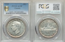 George VI Dollar 1945 AU58 PCGS, Royal Canadian mint, KM37.

HID09801242017