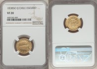 Republic gold Escudo 1838 So-IJ VF20 NGC, Santiago mint, KM99. 

HID09801242017