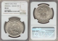 Republic Peso 1883-So MS62 NGC, Santiago mint, KM-142.1. Round top 4 variety. 

HID09801242017