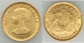 Republic gold 50 Pesos 1926-So About XF (surface hairlines), Santiago mint, KM169. 25mm. 10.16gm. AGW 0.2943 oz. 

HID09801242017